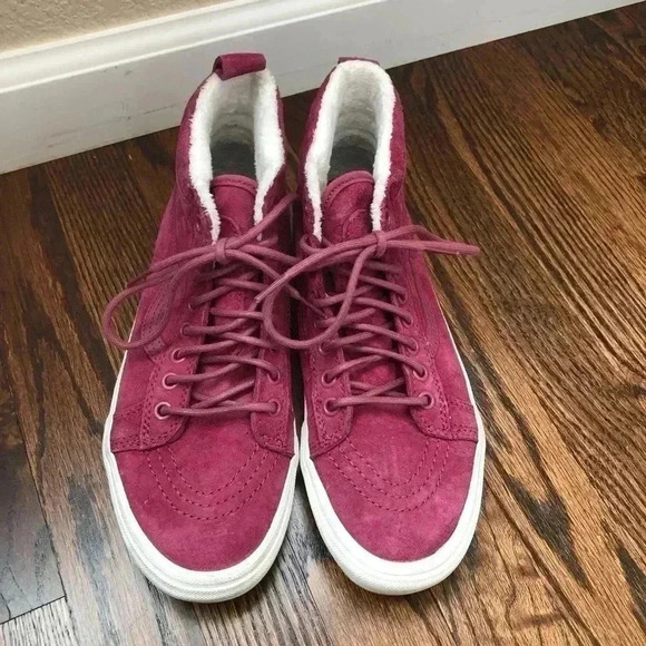 Vans Off The Wall Scotchgard Sk8 Hi Women’s 8 Purple Leather 721454 - Picture 8 of 16